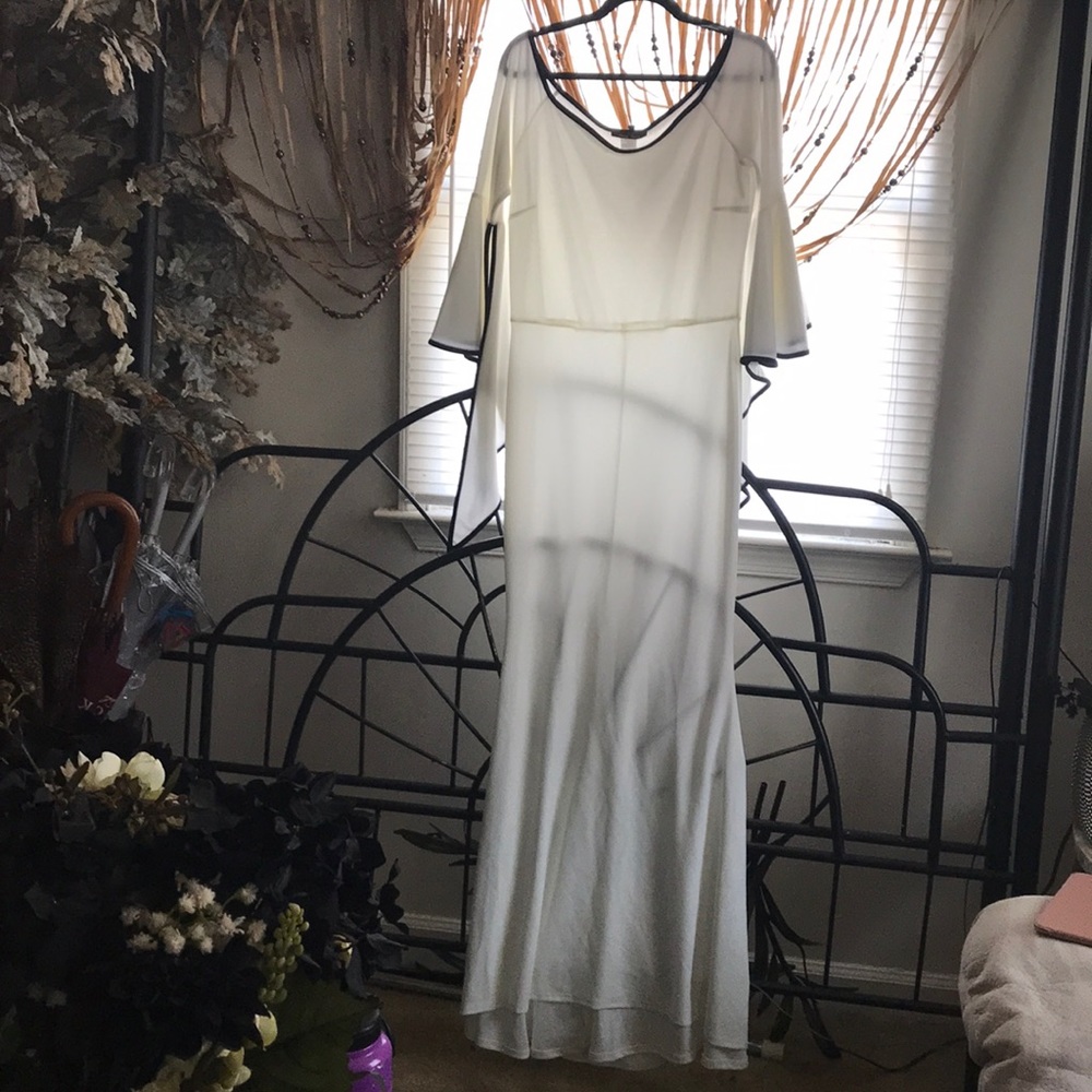 Off White dress black trim.